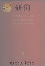 WORTERBUCH DES HUTTEN UND WALZWERKWESENS PDF电子版封面