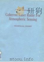 Coherent Laser Radar For Atmospheric Sensing PDF电子版封面