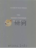 1954 Vacuum Symposium Transactions PDF电子版封面