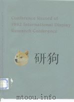 Conference Record of 1982 International Display Research Conference 1982 PDF电子版封面