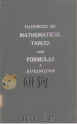 Handbook of mathematical tables and formulas PDF电子版封面