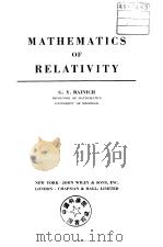 MATHEMATICS OF RELATIVITY PDF电子版封面