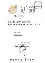 CONTRIBUTIONS TO MATHEMATICAL STATISTICS     PDF电子版封面     