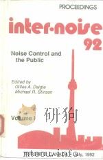 PROCEEDINGS inter·noise 92 Noise Control and the Public (Volume1、2) PDF电子版封面