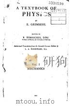 A TEXTBOOK OF PHYSICS VOL.1 MECHANICS PDF电子版封面