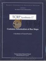 TCRP Synthesis 17  Customer Information at Bus Stops     PDF电子版封面     