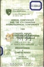 ANNUAL CONFERENCE AND THE 9TH CANADIAN HYDROTECHNICAL CONFERENCE PDF电子版封面