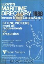 LLOYD‘S MARITIME DIRECTORY 1986 International Shipping & Shipbuilding Directory PDF电子版封面 185044076X