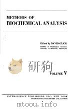 METHODS OF BIOCHEMICAL ANALYSIS VOLUME Ⅴ PDF电子版封面