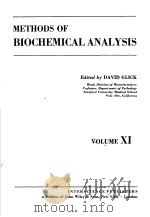 METHODS OF BIOCHEMICAL ANALYSIS VOLUME Ⅺ PDF电子版封面