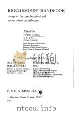 BIOCHEMISTS‘HANDBOOK compiled by one hundred and seventy-one contributors PDF电子版封面