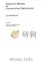 NUMERICAL METHODS FOR UNCONSTRAINED OPTIMIZATION AN INTRODUCTION PDF电子版封面
