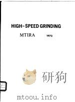 HIGH-SPEED GRINDING PDF电子版封面