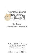 Power Electronic Converters PDF电子版封面