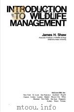 INTRODUCTION TO WILDLIFE MANAGEMENT PDF电子版封面 0070564817