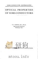 OPTICAL PROPERTIES OF SEMI-CONDUCTORS PDF电子版封面