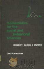 mathematics for the social and behavioral sciences PDF电子版封面