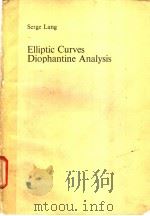 Elliptic Curves Diophantine Analysis PDF电子版封面