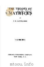 THE THEORY OF MATRICES PDF电子版封面