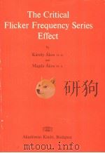 The Critical Flicker Frequency Series Effect PDF电子版封面