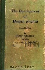 The Development of Modern English PDF电子版封面