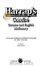 Harraps Concise:German and English Dictionary Germin english deutsch englisch PDF电子版封面