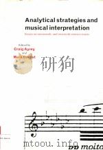ANALYTICAL STRATEGIES AND MUSICAL INTERPRETATION PDF电子版封面 0521465495
