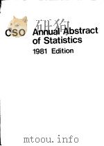 Annual Abstract of Statistics 1981 Edition PDF电子版封面 ETHEL LAWRENCE