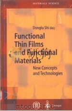Functional Thin Films and Functional Materials PDF电子版封面 7302059039