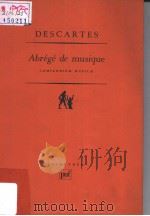RENE DESCARTES ABREGE DE MUSIQUE PDF电子版封面 2130399932