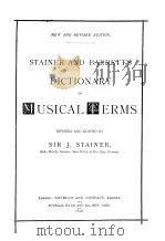 STAINER AND BARRETT'S DICTIONARY OF MUSICAL TERMS PDF电子版封面 SIR J·STAINER