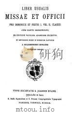 MISSAE ET OFFICII PDF电子版封面 LIBER USUALIS