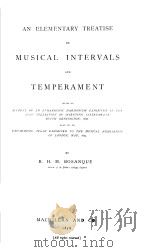 MUSICAL INTERVALS AND TEMPERAMENT PDF电子版封面 R.H.M.BOSANQUET