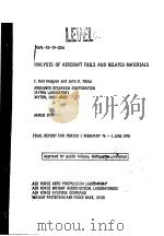 NALYSIS OF AIRCRAFT FUELS AND RELATED MATERIALS PDF电子版封面 F.NELL HODGSON JOHN D.TOBIAS