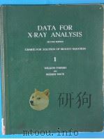 DATA FOR X-RAY ANALYSIS SECOND EDITION VOLUME Ⅰ 1953 PDF电子版封面