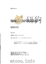 PRESSURE CYCLING FATIGUE TESTS OF F-111 CREW MODULE GLASS TRANSPARENCIES PDF电子版封面
