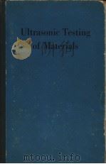 ULTRASONIC TESTING OF MATERIALS PDF电子版封面 J·KRAUTKRAMER