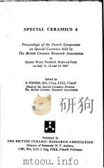 SPECIAL CERAMICS 4     PDF电子版封面    P·POPPER 
