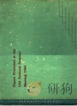 PAPERS PRESENTED AT THE IAS NATIONAL SUMMER MEETING 1960     PDF电子版封面     
