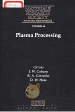 PLASMA PROCESSING PDF电子版封面 j·W·HOBURN