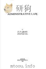 ADMINISTRATIVELAW PDF电子版封面 0421270608 P.P.CRAIG