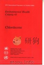 IPCS INTERNATIONAL PROGRAMME ON CHEMICAL SAFETY ENVIRONMENTAL HEALTH CRITERIA 43 CHLORDECONE（ PDF版）