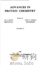 ADVANCES IN PROTEIN CHEMISTRY VOLUME Ⅳ PDF电子版封面 M·L·ANSON