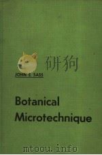 BOTANICAL MICROTECHNIQUE PDF电子版封面 JOHN E·SASS