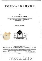 FORMALDEHYDE PDF电子版封面 J·FREDERIC WALKER