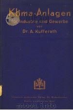 KLIMA-ANLAGEN PDF电子版封面 DR·A·KUFFERATH