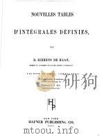 NOUVELLES TABLES D‘INTEGRALES DEFINIES PDF电子版封面 PROFESSOR J.F.RITT