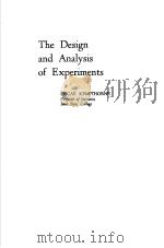 THE DESIGN AND ANALYSIS OF EXPERIMENTS PDF电子版封面