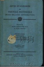 ASTM STANDARDS ON TEXTILE MATERIALS 1957 PDF电子版封面