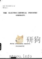 B.I.O.S.FINAL REPORT NO.1301 ITEM NO.22 THE ELECTRO-CHEMICAL INDUSTRY GERMANY PDF电子版封面